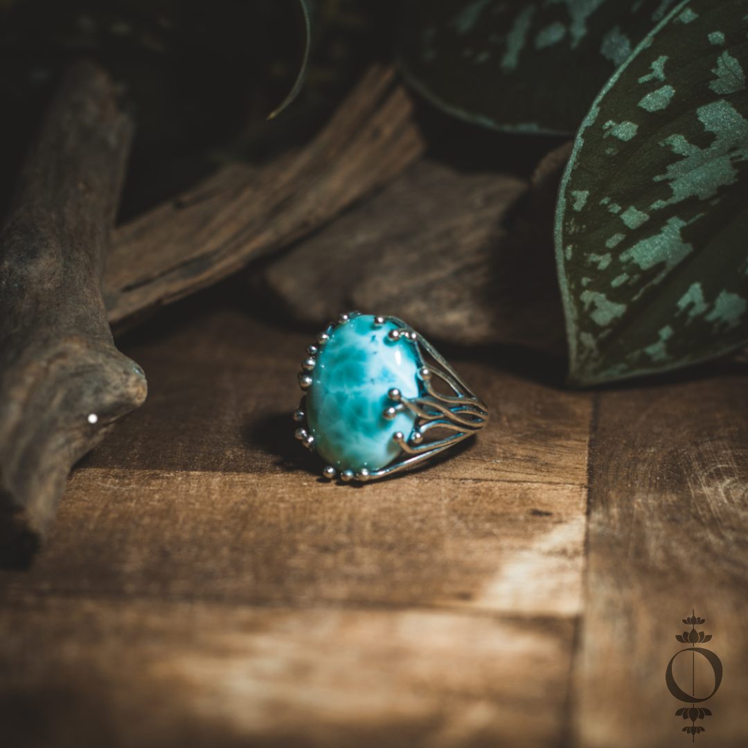 Artisan Larimar Ring, 925 sterling zilver