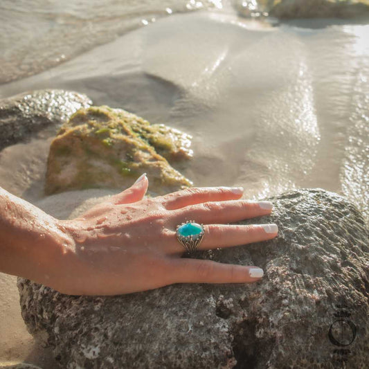Artisan Larimar Ring, 925 sterling zilver