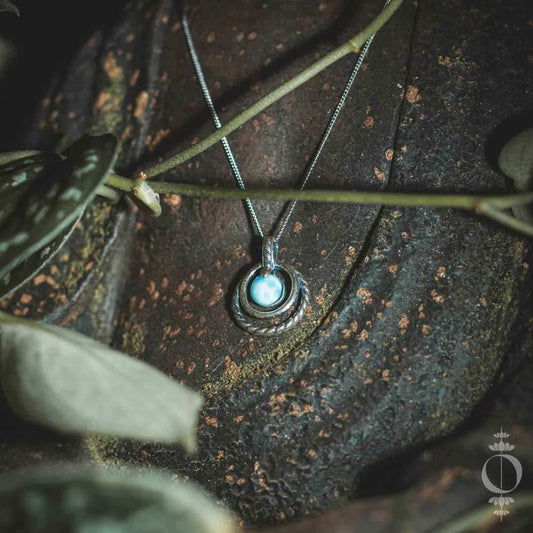 Bohemian Larimar Necklace 925 Sterling Silver