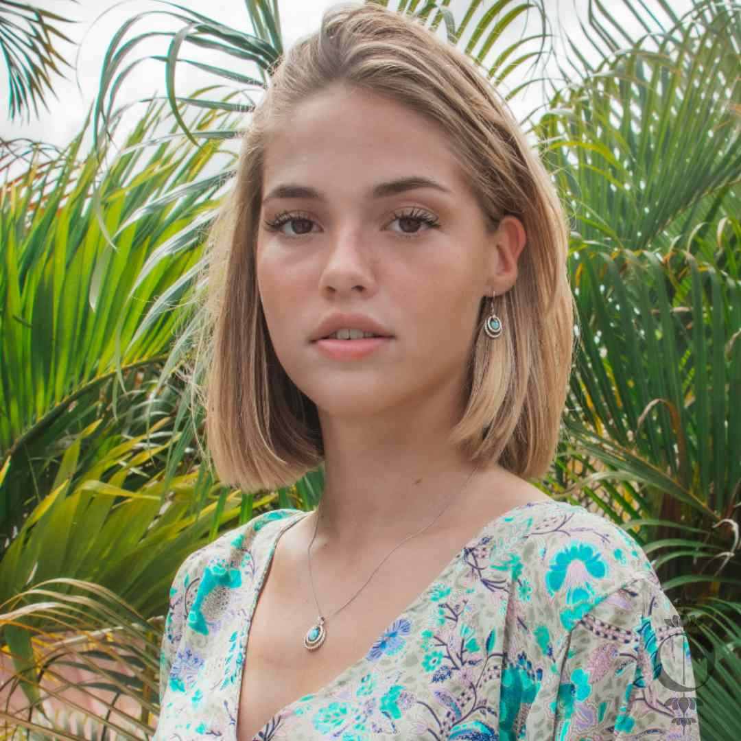 Bohemian Larimar Necklace 925 Sterling Silver