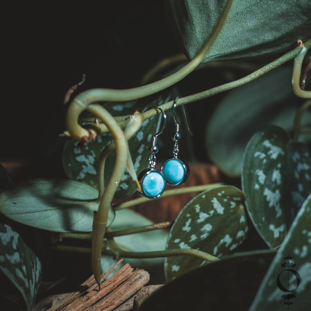 Elegance Larimar Earrings, 925 sterling silver