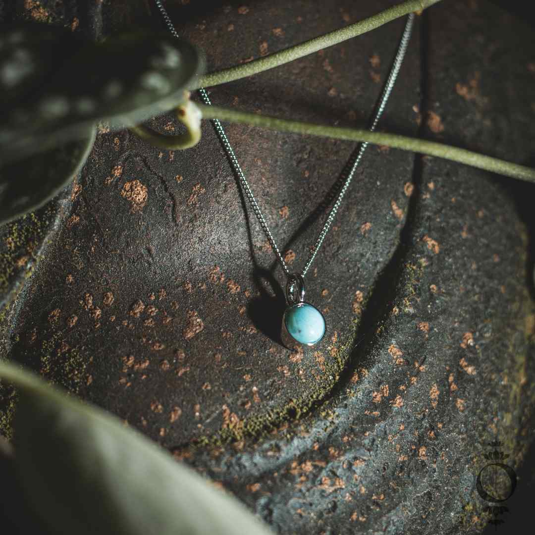 Elegance Larimar Necklace, 925 sterling silver