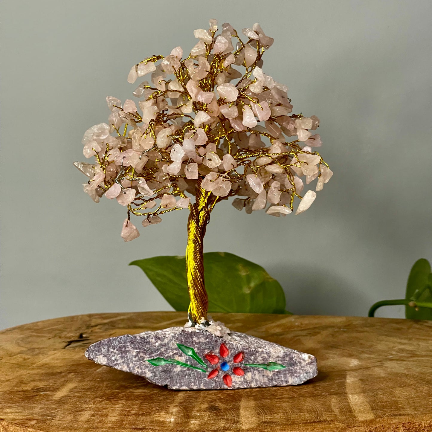 Rozenkwarts | Edelsteen Tree of Life Boompje