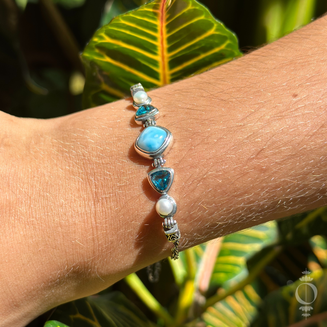 (Pre-order) Sterling Silver Heavenly Larimar Bracelet