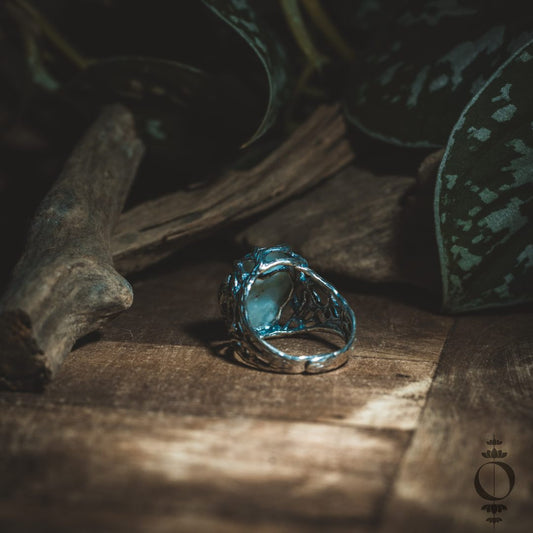 Nature Larimar Ring, 925 sterling silver