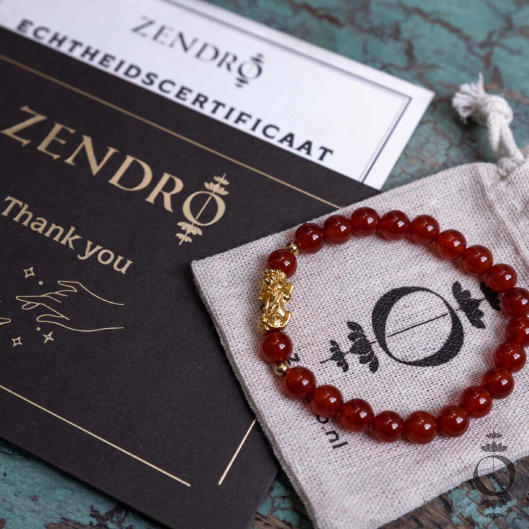 Feng Shui - Pixiu Red Agate Lucky Bracelet