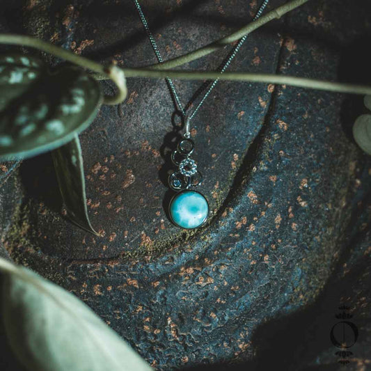 Timeless Larimar Necklace, 925 sterling silver