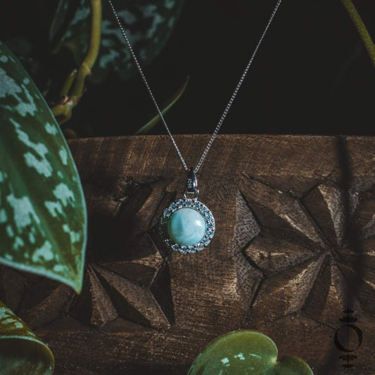 Vintage Larimar Necklace, 925 sterling silver