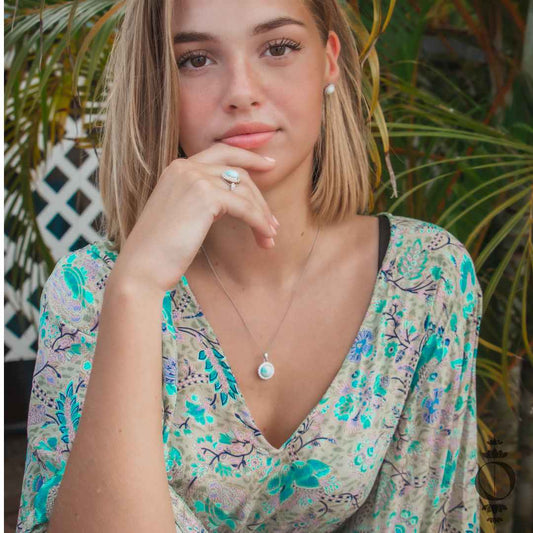 Vintage Larimar Necklace, 925 sterling silver