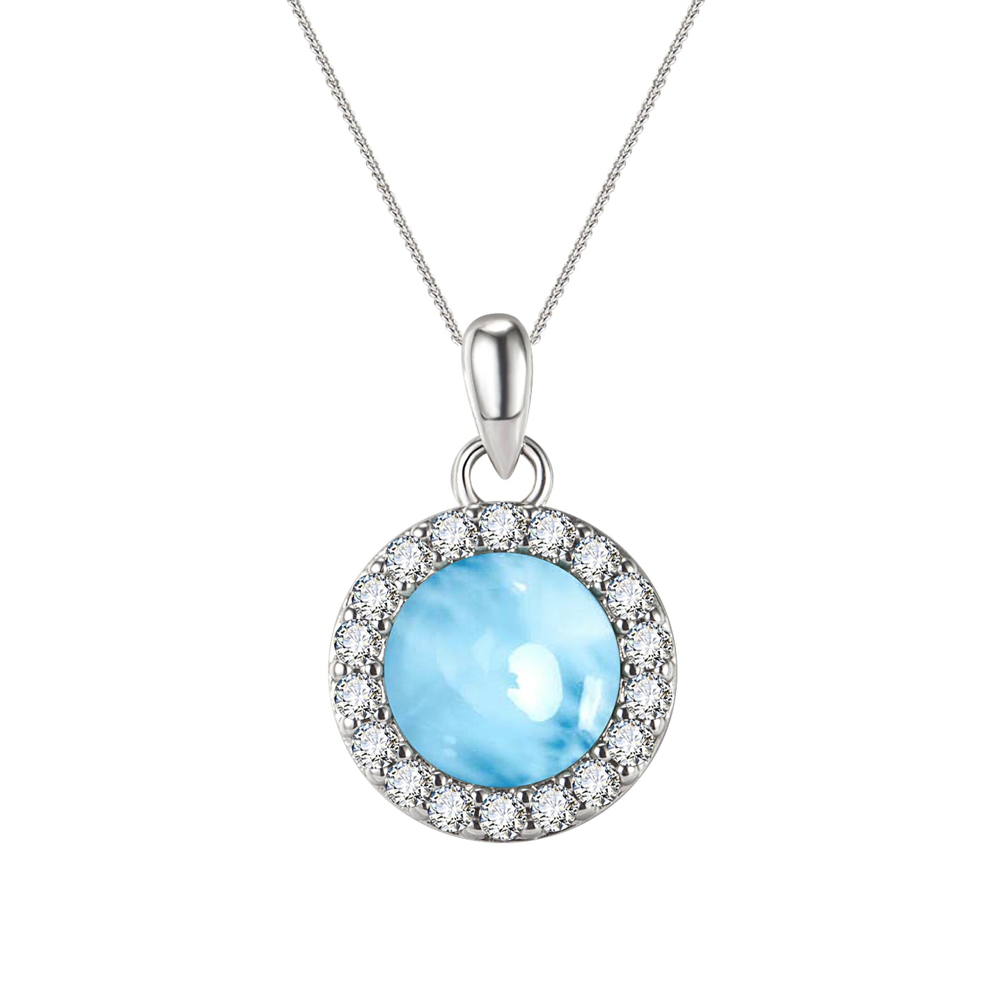 Vintage Larimar Necklace, 925 sterling silver