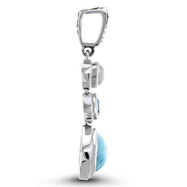 Heavenly Silver Larimar Necklace 925 Sterling Silver