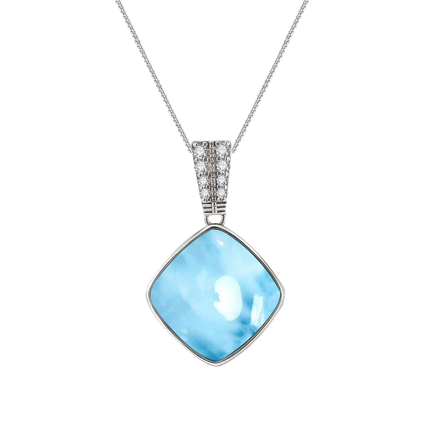 Classic Larimar Nacklace, 925 sterling silver