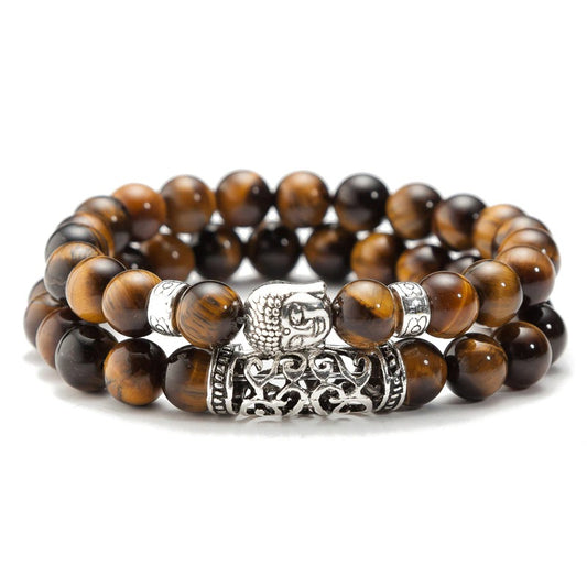 Buddha Tiger Eye Bracelet Set