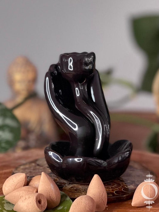 Zen Hand & Lotus - Backflow Incense Burner